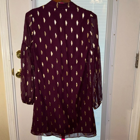 Lilly Pulitzer NWT Shea Silk Dress Cabernet Berry Diamond Clip - Picture 13 of 16
